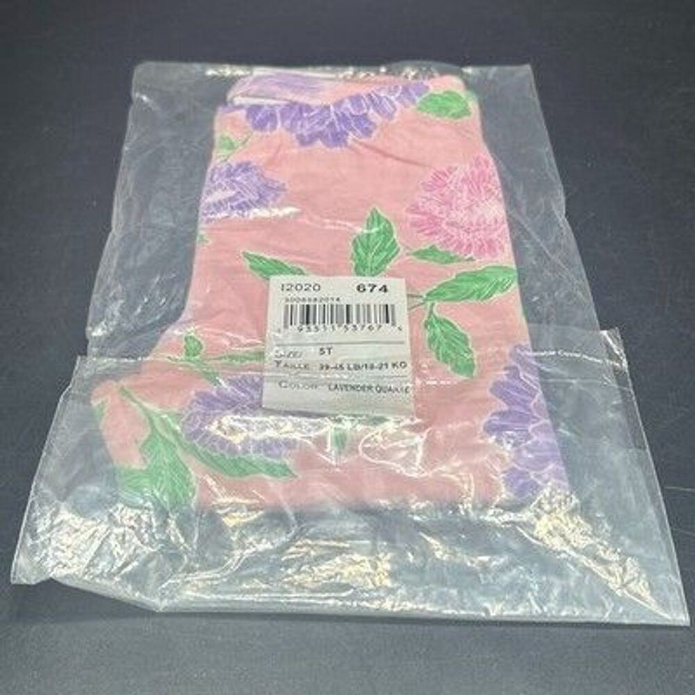 Girls Toddler Leggings Size 5T Lavender Quartz Pink Purple Floral Print